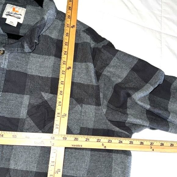 Field & Stream Mens Grey & Black Plaid Button-Up Shirt 2XL - Picture 6 of 7
